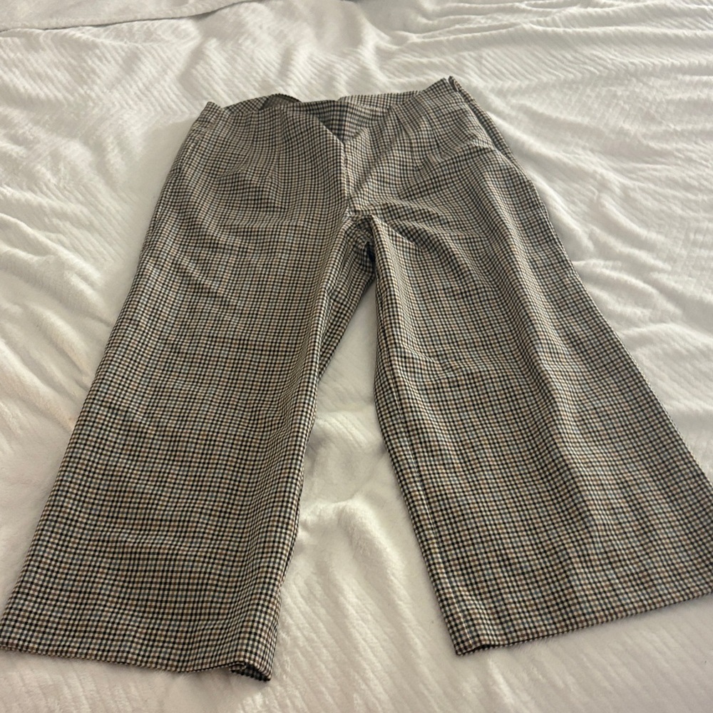 LOFT Black and White Checkered Dress Pants